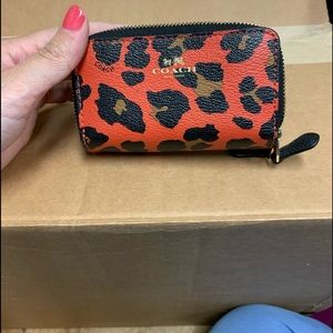 Leopard leather style coach wallet
